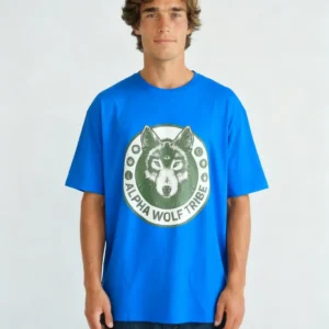 Alpha Wolf Tribe, Round Neck Loose Fit T-shirt